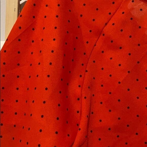 Elli Orange Black Polka Dots Crop Blouse Large - Picture 4 of 4